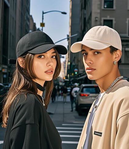 2 Pack 99% Cotton Plain Baseball Caps for Men Women, Adjustable Soft Blank Hat, Gift for Dad Mom Husband Wife in Saudi Arabia