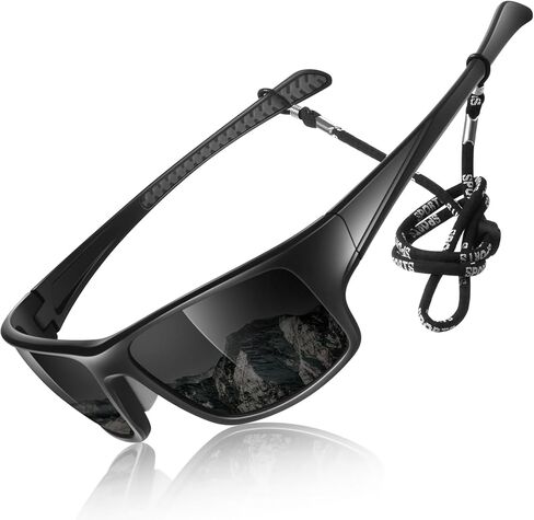 LINVO Polarized Sports Sunglasses for Men,Thick Square Wrap Around 100% UV400 Protection Sun Glasses for Driving Fishing in Kuwait
