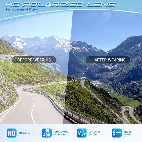 LINVO Polarized Sports Sunglasses for Men,Thick Square Wrap Around 100% UV400 Protection Sun Glasses for Driving Fishing in Kuwait