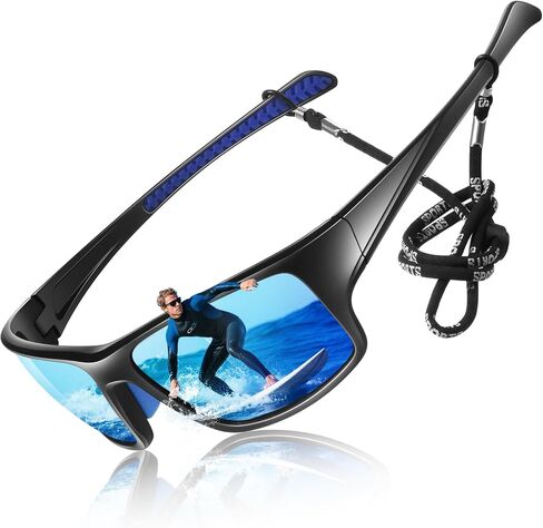 LINVO Polarized Sports Sunglasses for Men,Thick Square Wrap Around 100% UV400 Protection Sun Glasses for Driving Fishing in Kuwait
