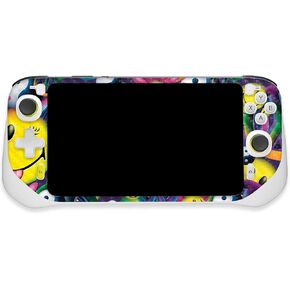 MightySkins Carbon Fiber Skin Compatible with Logitech G Cloud Gaming Handheld - Peace Smile | Protective, Durable Textured Carbon Fiber Finish | Easy to Apply | Made in The USA