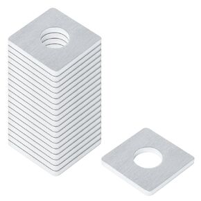 eoere 20 PCS 1-5/8"(40 mm) Aluminum Flat Plate Square Washer for Solar Panel Mounting Solar Clamp, Thickness 5/32"(4 mm), Hole diam: 21/32"(16.5 mm), Apply 5/8" Bolt