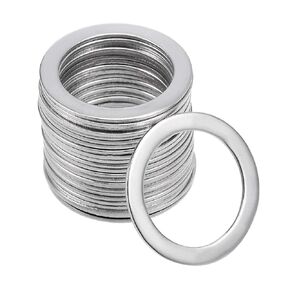 uxcell 25Pcs 0.65" x 0.87" x 0.03" 304 Stainless Steel Flat Washer for Screw Bolt