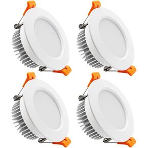 YGS-Tech 4 Inch LED Recessed Lighting Dimmable Downlight, 9W(80W Halogen Equivalent), 2700K Ultra Warm White, CRI80, LED Ceiling Light with LED Driver (4 Pack)