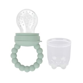 Baby Fruit Food Feeder Pacifier Fruit Pacifier Feeder Baby Teether Toy Silicone Fruit Feeder Baby Fruit Feeder Pacifiers (Green)