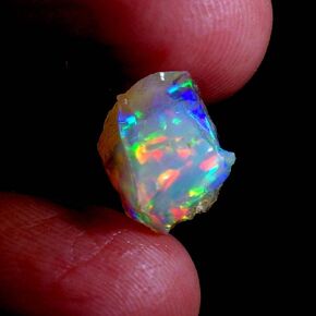 4.05 Cts 100% A+ Natural Ethiopian Welo Opal Rough Stone, Raw Crystal, October Birthstone, Jewelry Making Gemstone, Ultra Fire Striking Opal, Opal Rock, Handpicked Stone, Size-09X11 Mm