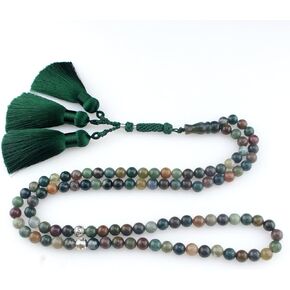 Tasbih Tesbih Islamic 99 Prayer Beads, Allah Mohammed Ramadan Rosary, Misbaha Masbaha Tasbeeh Sibha Beads, Muslim Islam Subha Sebha Worry Beads, India Agate Natural Beads