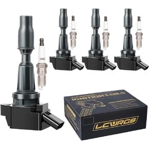 Set of 4 Ignition Coil Pack and Spark Plugs Fits for Hyundai Sonata Santa Fe Sport Tucson Kia Optima Sorento Sportage 2015 2016 2017 2018 2019 2.4 L4 Replaces# UF764