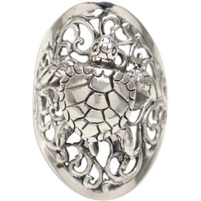 NOVICA Artisan Handmade .925 Sterling Silver Cocktail Ring Sea Turtle from Bali Indonesia Animal Themed 'Elegant Sea Turtle'