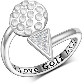 Golf ball ring 925 Sterling Silver sports ring Golf ball jewelry gift for Women Girl