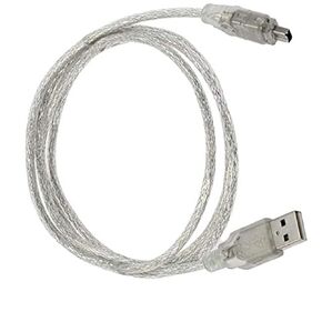 4FT 1.2M USB Male to 1394 4 Pin Male DV Cable Firewire 400 IEEE 1394 Cable iLink Fire Wire Cable Cord, for to JVC Sony Camcorder DCR-TRV75E DV USB Firewire Cable Clear, Pack of 1