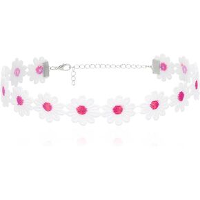 Sweet Handmade Colorful Daisy Flower Sunflower Pendant Clavicular Chain Adjustable Choker Necklace Friendship Elegant Jewelry for Women Girls