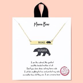 Leafael 18K Gold Dipped and White Gold Dipped Handmade Hypoallergenic Dainty Pendant Necklace Personalized Message Card Charm Choker for Mom, 16+2 inches, Made in Korea, Jewelry Gifts for Women Girls