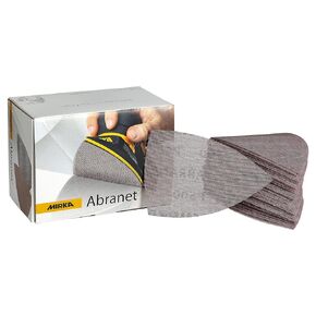 Mirka Abranet Delta Triangle Net Disc / 4x6x6 inch/Grit 80 /Sandpaper Sanding Discs Hook and Loop / 50 pcs / ‎9A-219-080