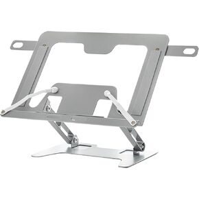 Carbon Steel Metal Adjustable Book Stand for Reading, Portable and Foldable Desk Book Stand with Anti-Slip Silicone Pad for Book, Phone, Laptop, Ipad, Notebook(Silver)