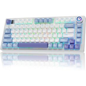 x LEOBOG Hi75 Wired Mechanical Gaming Keyboard, Aluminum Alloy Base Gasket Mounted, 75% 81 Keys Hot Swappable with Mode-Switching Knob, Custom RGB Backlit Gaming Keyboard for Win PC Mac