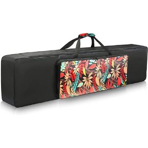 88 Key Keyboard Bag, 53.5"x12.6"x6.3" Electric Keyboard Bag Piano Gig Bag with Handles and Adjustable Shoulder Straps Keyboard Gig Bag - Flower Pattern