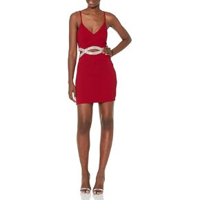 Speechless Women's Peek-a-Boo Jeweled Waist Party Dress