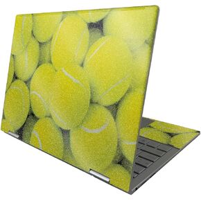 MightySkins Glossy Glitter Skin Compatible with HP Envy x360 13" (2022) - Tennis is Life | Protective, Durable High-Gloss Glitter Finish | Easy to Apply, Remove, and Change Styles | Made in The USA