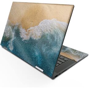 MightySkins Glossy Glitter Skin Compatible with HP Envy x360 15" (2022) - Sea and Sand | Protective, Durable High-Gloss Glitter Finish | Easy to Apply, Remove, and Change Styles | Made in The USA