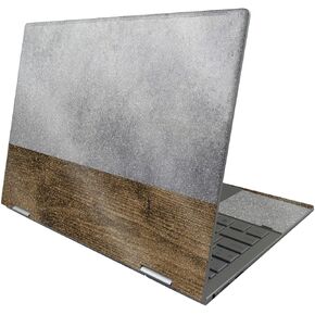 MightySkins Glossy Glitter Skin Compatible with HP Envy x360 13" (2022) - Concrete Wood | Protective, Durable High-Gloss Glitter Finish | Easy to Apply, Remove, and Change Styles | Made in The USA