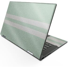 MightySkins Glossy Glitter Skin Compatible with HP Envy x360 15" (2022) - Mint Stripes | Protective, Durable High-Gloss Glitter Finish | Easy to Apply, Remove, and Change Styles | Made in The USA