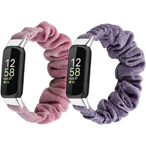 Compatible with Fitbit Inspire 3/Inspire 2 Scrunchie Bands, Replacement Soft Cute Printed Elastic Solo Loop Watch Straps Soft Wristband for Fitbit Inspire 3/Inspire 2 Fitness Tracker Women&Men