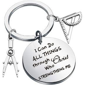 LQRI Architect Keychain Architectural Engineer Graduation Gift I Can Do All Things Through Christ Who Strengthens Me