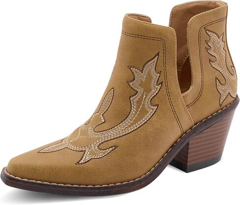 أحذية غربية للنساء - أحذية راعية البقر على طراز الكاحل - أنجي - أحذية رعاة البقر مريحة للنساء والفتيات المراهقات - حذاء راعية البقر للنساء in Kuwait