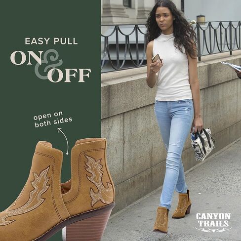 أحذية غربية للنساء - أحذية راعية البقر على طراز الكاحل - أنجي - أحذية رعاة البقر مريحة للنساء والفتيات المراهقات - حذاء راعية البقر للنساء in Kuwait