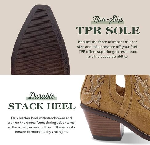 أحذية غربية للنساء - أحذية راعية البقر على طراز الكاحل - أنجي - أحذية رعاة البقر مريحة للنساء والفتيات المراهقات - حذاء راعية البقر للنساء in Kuwait