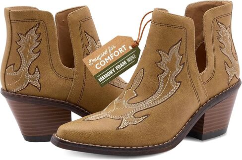 أحذية غربية للنساء - أحذية راعية البقر على طراز الكاحل - أنجي - أحذية رعاة البقر مريحة للنساء والفتيات المراهقات - حذاء راعية البقر للنساء in Kuwait