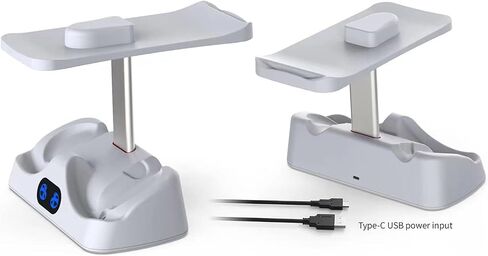 محطة شحن لجهاز PS VR2، ومحطة شحن PSVR 2 مع حامل عرض لسماعات الواقع الافتراضي، ومحطة شحن سريعة مع منفذين قابلين لإعادة الشحن... in Saudi Arabia