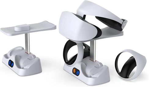 محطة شحن لجهاز PS VR2، ومحطة شحن PSVR 2 مع حامل عرض لسماعات الواقع الافتراضي، ومحطة شحن سريعة مع منفذين قابلين لإعادة الشحن... in Saudi Arabia