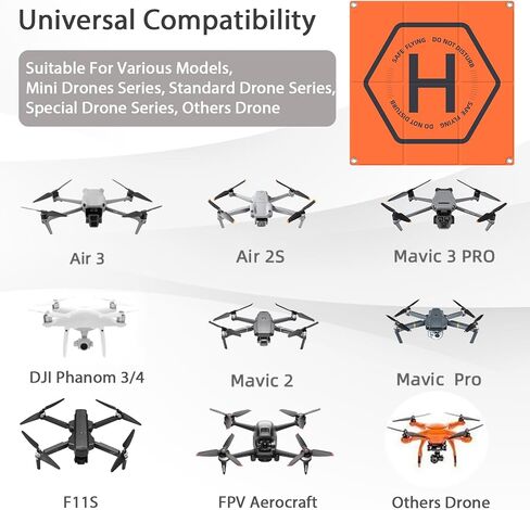 وسادة هبوط بدون طيار، 20 بوصة (50 سم) حصيرة هبوط عالمية مزدوجة الجوانب مقاومة للماء وقابلة للطي بسرعة، مهبط طائرات الهليكوبتر لـ DJI Mini 4/3 Pro/Mavic Mini 2/Mini SE/Air 3، Air 2S، Mavic Air 2، Mavic 2 Pro، مافيك 3 in Kuwait