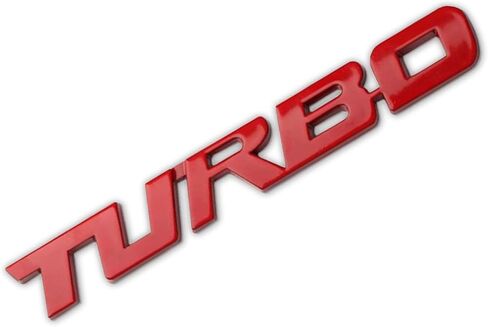 Turbo Car Emblem, 3D Letter Emblem Badge Sticker, 3D Metal Turbo Premium Car Side Fender Rear Trunk Emblem Badge Decals, 3D Metal Turbo Emblem Decoration Stickers Fit for All Cars (Black) in Kuwait