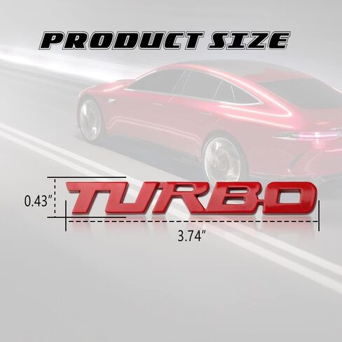 Turbo Car Emblem, 3D Letter Emblem Badge Sticker, 3D Metal Turbo Premium Car Side Fender Rear Trunk Emblem Badge Decals, 3D Metal Turbo Emblem Decoration Stickers Fit for All Cars (Black) in Kuwait