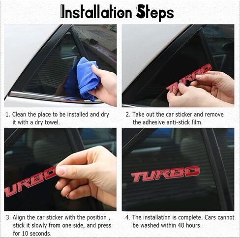 Turbo Car Emblem, 3D Letter Emblem Badge Sticker, 3D Metal Turbo Premium Car Side Fender Rear Trunk Emblem Badge Decals, 3D Metal Turbo Emblem Decoration Stickers Fit for All Cars (Black) in Kuwait