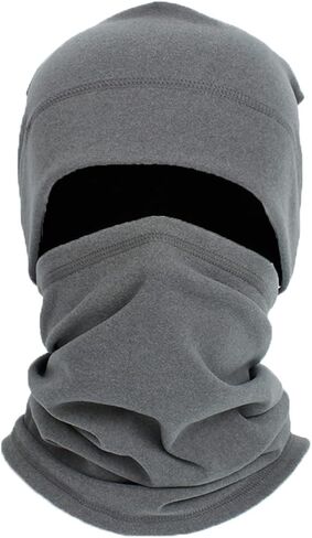 مجموعة قبعة صغيرة من الصوف وقناع لتدفئة الرقبة خفيف الوزن بلون سادة وقناع على شكل جمجمة للرجال والنساء in Kuwait