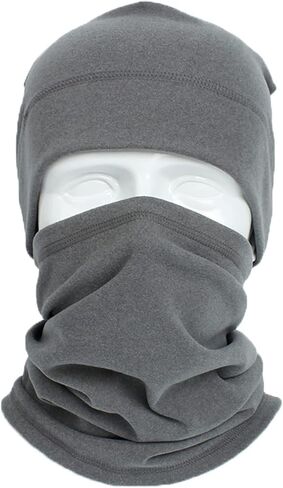 مجموعة قبعة صغيرة من الصوف وقناع لتدفئة الرقبة خفيف الوزن بلون سادة وقناع على شكل جمجمة للرجال والنساء in Kuwait