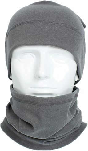 مجموعة قبعة صغيرة من الصوف وقناع لتدفئة الرقبة خفيف الوزن بلون سادة وقناع على شكل جمجمة للرجال والنساء in Kuwait