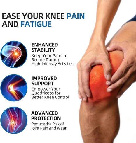 كامبيفو 2 حزمة من دعامات الركبة الرضفة للرجال والنساء، أشرطة دعم وتر الرضفة المزدوجة مع وسادة جل لألم الركبة، والتهاب المفاصل، والتهاب الأوتار، وتمزق الغضروف المفصلي، وPFPS، وITBS. وسادة ركبة قابلة للتعديل، كبيرة in Kuwait