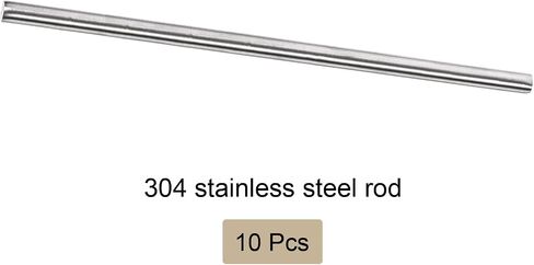 304 Stainless Steel Solid Round Rod, [for Drift Punches Various Shaft DIY Craft Model Plane Model Ship Model Cars] - 6mmx300mm / Silver Tone / 10 Pcs in Saudi Arabia