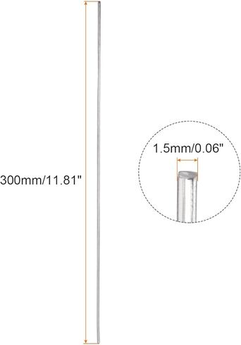 304 قضيب مستدير صلب من الفولاذ المقاوم للصدأ، [لللكمات الانجرافية عمود مختلف DIY نموذج طائرة نموذج سفينة نموذج سيارات] - 1.5 مم × 300 مم / لون فضي / قطعتان in Kuwait