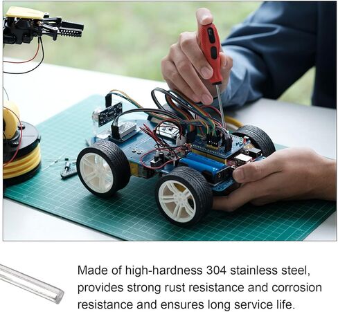 304 قضيب مستدير صلب من الفولاذ المقاوم للصدأ، [لللكمات الانجرافية عمود مختلف DIY نموذج طائرة نموذج سفينة نموذج سيارات] - 1.5 مم × 300 مم / لون فضي / قطعتان in Kuwait