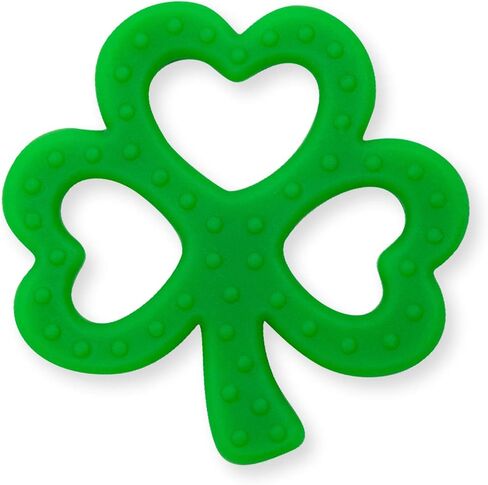 Clover Child Irish Baby Teething Toy - Shamrock Clover Teether & Pacifier Clip- Multi Textured, Soft, BPA Free Silicone in Saudi Arabia