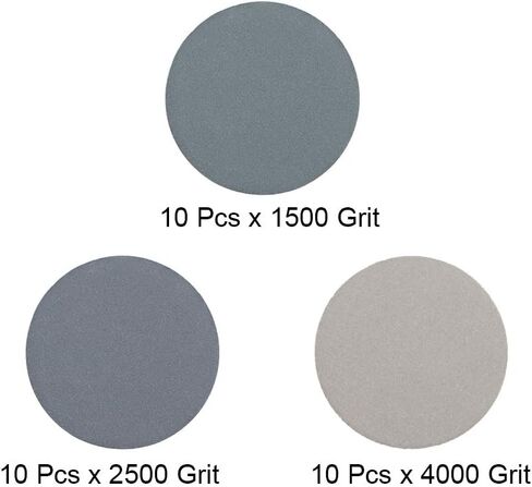 uxcell 1-Inch Hook and Loop Sanding Disc Wet/Dry Silicon Carbide 1500/2500/4000 Grit Assorted 30 Pcs in Saudi Arabia