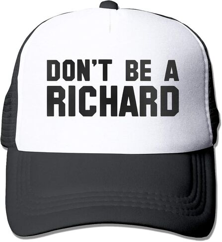 mens Don't BE A Richard Funny Gag Joke Party Mesh Trucker Cap, Black, One Size in Saudi Arabia