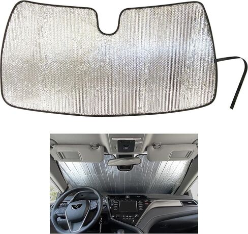 YelloPro Auto Custom Fit Car Front Windshield Reflective Sunshade Protector for 2018 2019 2020 2021 2022 2023 2024 Toyota Camry LE XLE Hybrid SE XSE Sedan Sun Shade Accessories, Made in USA in Kuwait