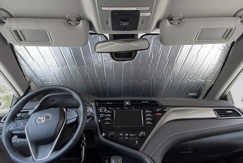 YelloPro Auto مخصص مناسب للزجاج الأمامي للسيارة عاكس للشمس لـ 2018 2019 2020 2021 2022 2023 2024 Toyota Camry LE XLE Hybrid SE XSE Sedan Sun Shade Accessories، صنع في الولايات المتحدة الأمريكية in Saudi Arabia
